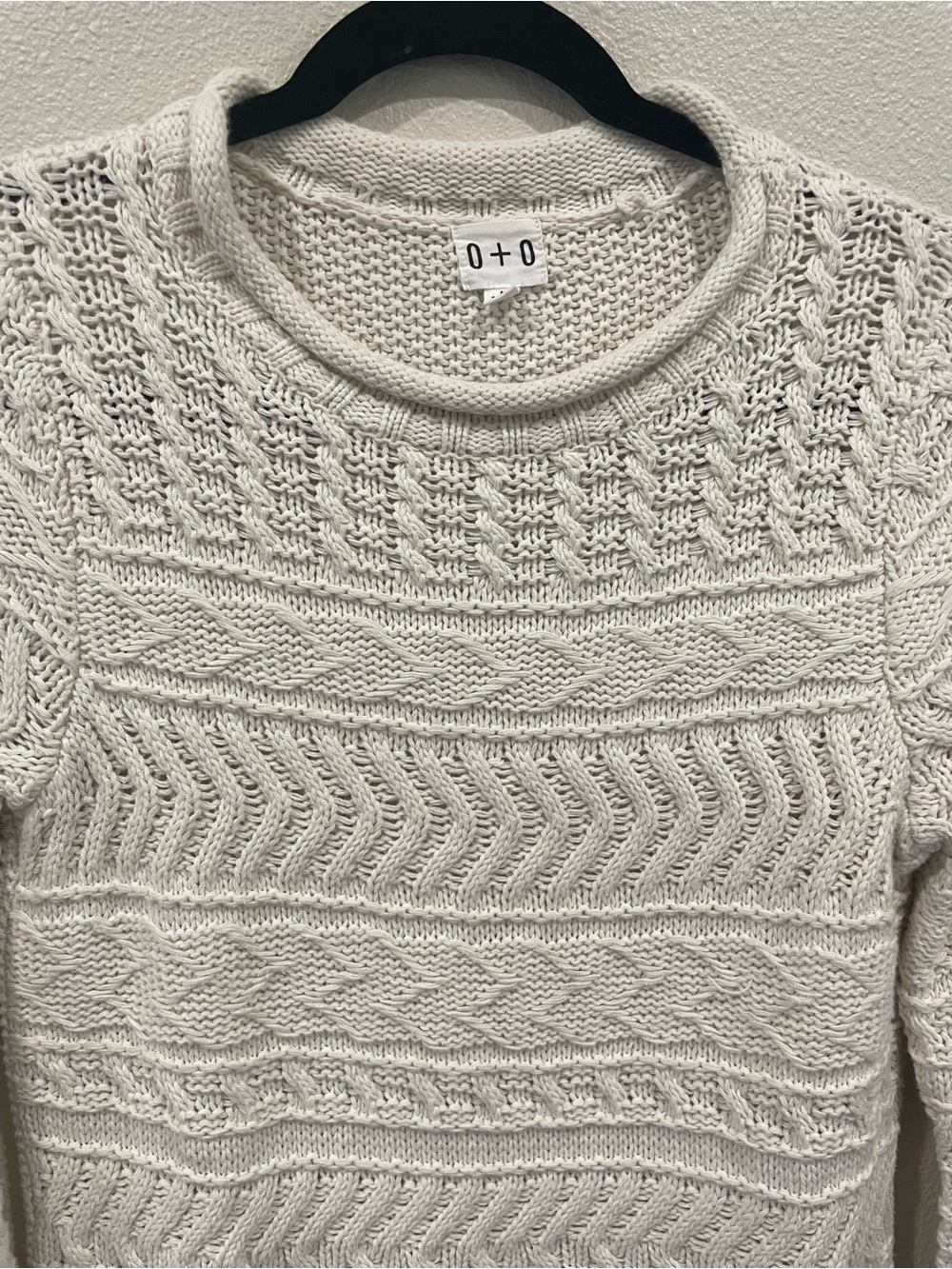 J. Crew Cream Cable-Knit Scoop Neck Sweater